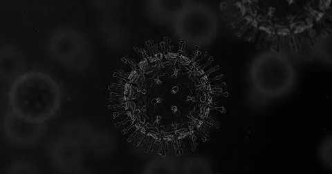 Coronavirus under electron microscope, CoV, 2019-nCoV viruses. Illustrazione stock