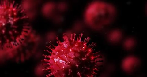 Coronavirus under electron microscope, CoV, 2019-nCoV viruses. Illustrazione stock