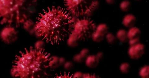 Coronavirus under electron microscope, CoV, 2019-nCoV viruses. Illustrazione stock