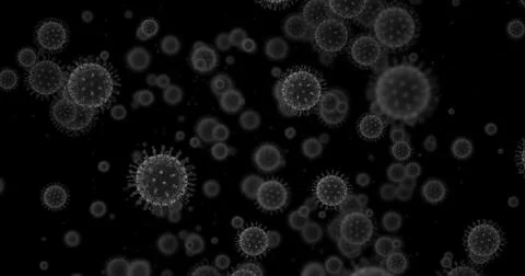 Coronavirus under electron microscope, CoV, 2019-nCoV viruses. Illustrazione stock