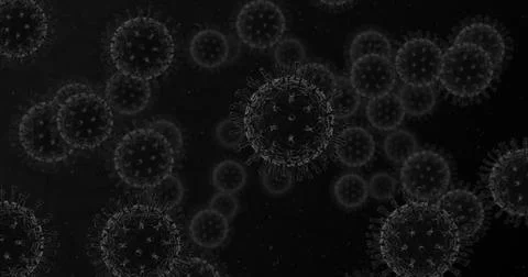 Coronavirus under electron microscope, CoV, 2019-nCoV viruses. Illustrazione stock