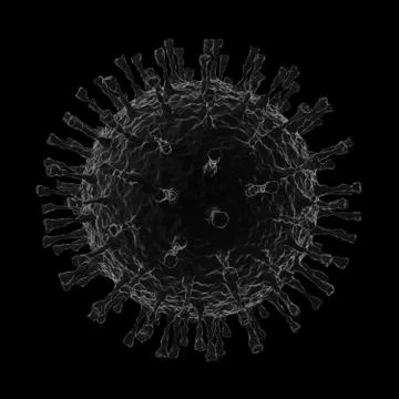 Coronavirus under electron microscope, CoV, 2019-nCoV viruses. Illustrazione stock