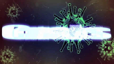 Coronavirus under the microscope with a title Stock Footage 123447600