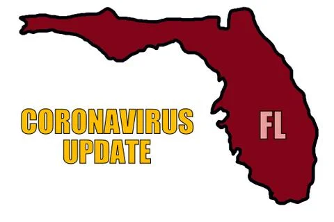 Coronavirus update with the map of the state of Delaware Stock Illustration