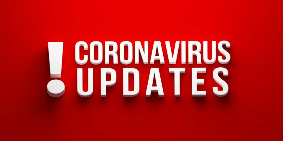Coronavirus Updates banner. 3D rendering illustration Stock Illustration