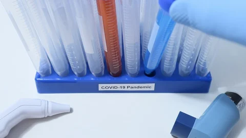 Coronavirus USA Rapid Testing on Front Lines Tungsten Lighting Emergency 動画素材 128155695