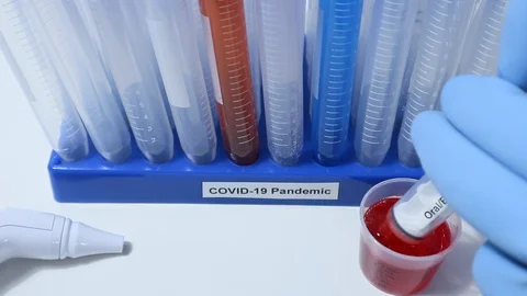 Coronavirus USA Testing on Front Lines Tungsten Lighting Emergency Kit Video stock 128155705