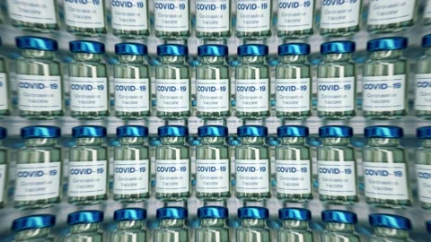 Coronavirus Vaccine Bottles Stack Loop Animation Stock-Footage 152451958