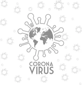 Coronavirus. Vector drawing. Microbe. editable. Stock Illustration
