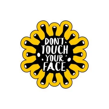 Coronavirus vector element isolated. Do not touch your face Illustrazione stock
