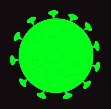 Coronavirus vector icon isolated over black background Stock Illustration