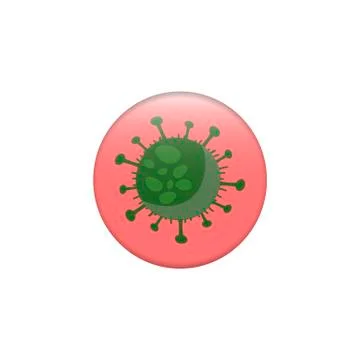 Coronavirus vector icon in red button isolated. Stop coronavirus. Coronavirus Stock Illustration