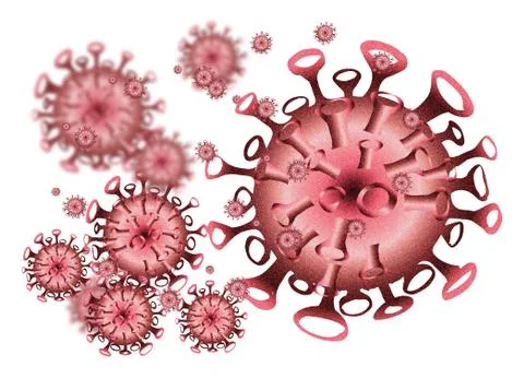 Coronavirus vector in red abstract with white background Stock Illustration