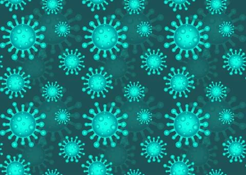 Coronavirus vector seamless pattern. Backgroud texture with Covid 19 Stock Illustration