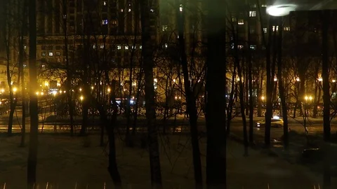 Coronavirus. The view from the hotel window on the empty evening city. Video stock 127455227