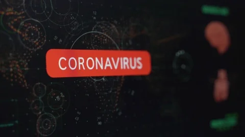 Coronavirus warning Alert on the Computer screen Video stock 123708457