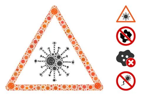 Coronavirus Warning Mosaic of CoronaVirus Elements 库存插图