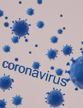 Coronavirus on white baground,3d render. Stock Photos