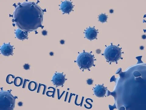 Coronavirus on white baground,3d render. Stock Photos