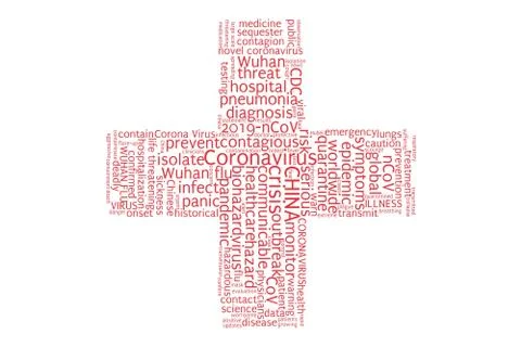Coronavirus word cloud Illustrazione stock