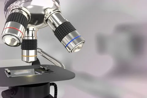 Coronavirus work concept, microscope on bokeh background イラスト素材