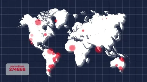 Coronavirus World Map Animation. Covid-19 Spread World Statistics. Stock Footage 171967641