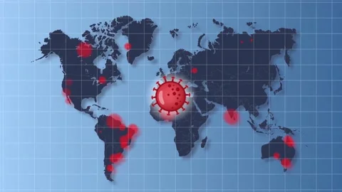 Coronavirus World Map Animation. Covid-19 Global Pandemic Spread. Stock Footage 192498398
