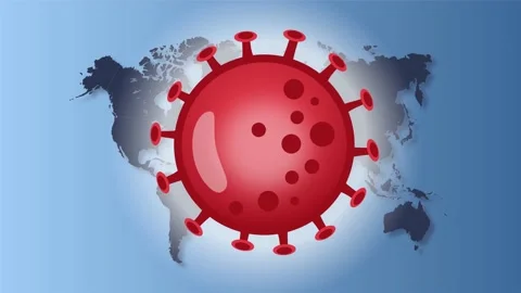 Coronavirus World Map Animation. Omicron Cell. Vídeos de archivo 192498740