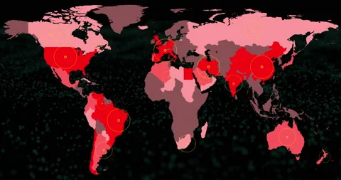 Coronavirus World Map Stock Footage 153673776