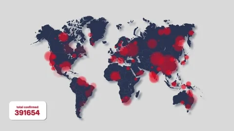 Coronavirus World Map. The global spread of Covid-19. Vídeos de archivo 171967638