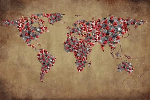 Coronavirus world map Stock Illustration