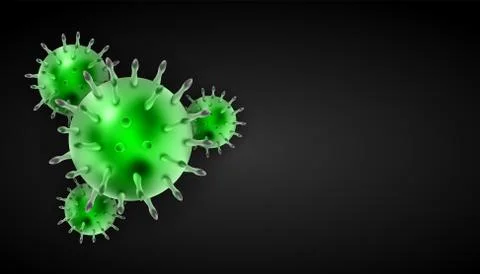 Coronaviruses 3d realistic vector in black background with blank copy space.  Stock-Illustration