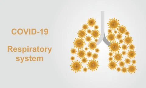 Coronaviruses effect on Human Respiratory system and lungs, copy space Stock Illustration