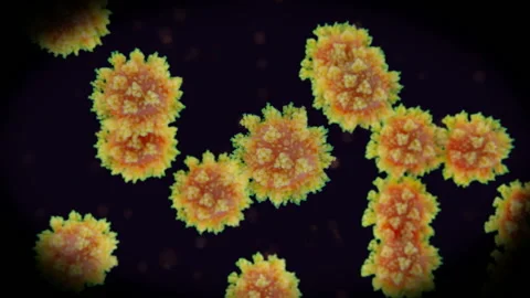 Coronaviruses in a liquid medium Stock Footage 132068587