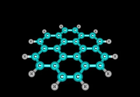 Coronene molecular structure isolated on black Stock Illustration