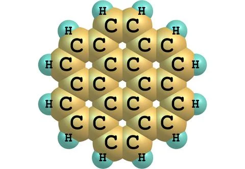 Coronene molecular structure isolated on white Stock Illustration