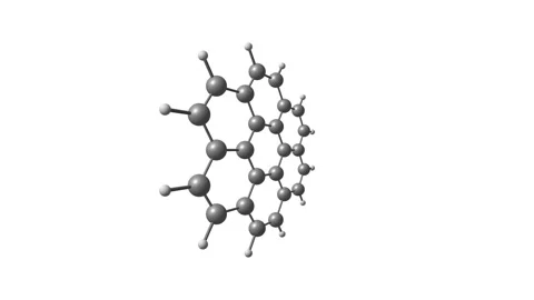 Coronene molecule rotating video full HD Stock Footage 149672766