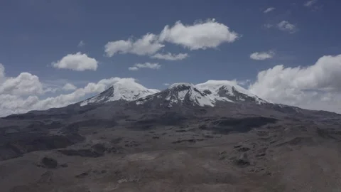 Coropuna Volcano Ice Cap Glacier, 4K wide aerial, Arequipa, Peru Stock Footage 260788806