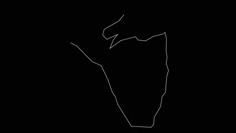 Corozal Belize district map outline anim... | Stock Video | Pond5