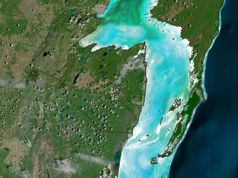 Corozal, Belize. High resolution satellite map Stock Illustration