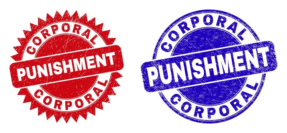 CORPORAL PUNISHMENT Rounded and Rosette Stamps with Corroded Surface Stock Illustration