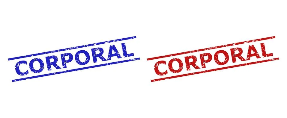CORPORAL Seals with Distress Surface and Parallel Lines Stock Illustration