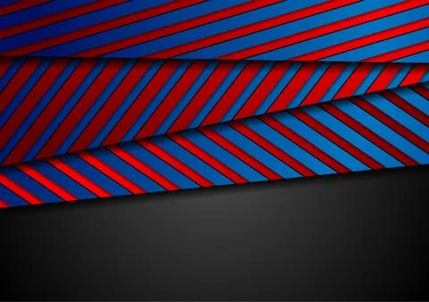 Corporate abstract background with blue red stripes texture Stock Illustration