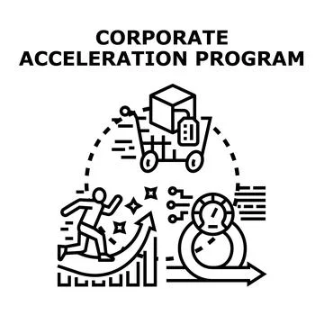 Corporate acceleration program developing business strategy Stock Illustration