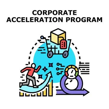 Corporate acceleration program developing business strategy Stock Illustration