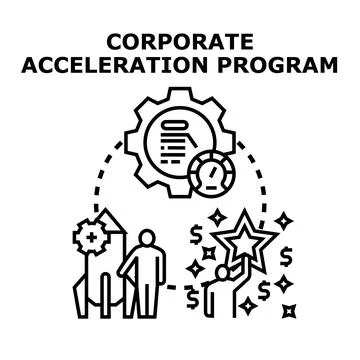 Corporate acceleration program optimizing business development Illustrazione stock