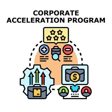 Corporate acceleration program optimizing business development and growth Stock Illustration