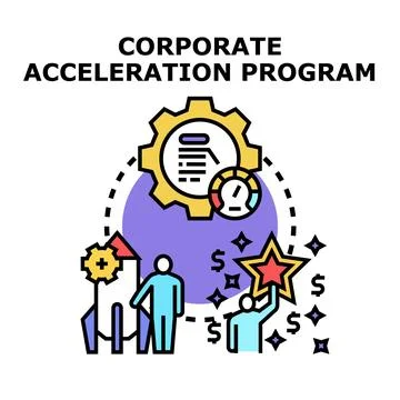 Corporate acceleration program optimizing business development Stock Illustration