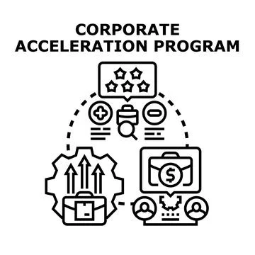 Corporate acceleration program optimizing business development and growth Stock Illustration