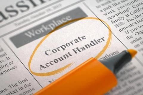 Corporate Account Handler Join Our Team. 3D 库存插图